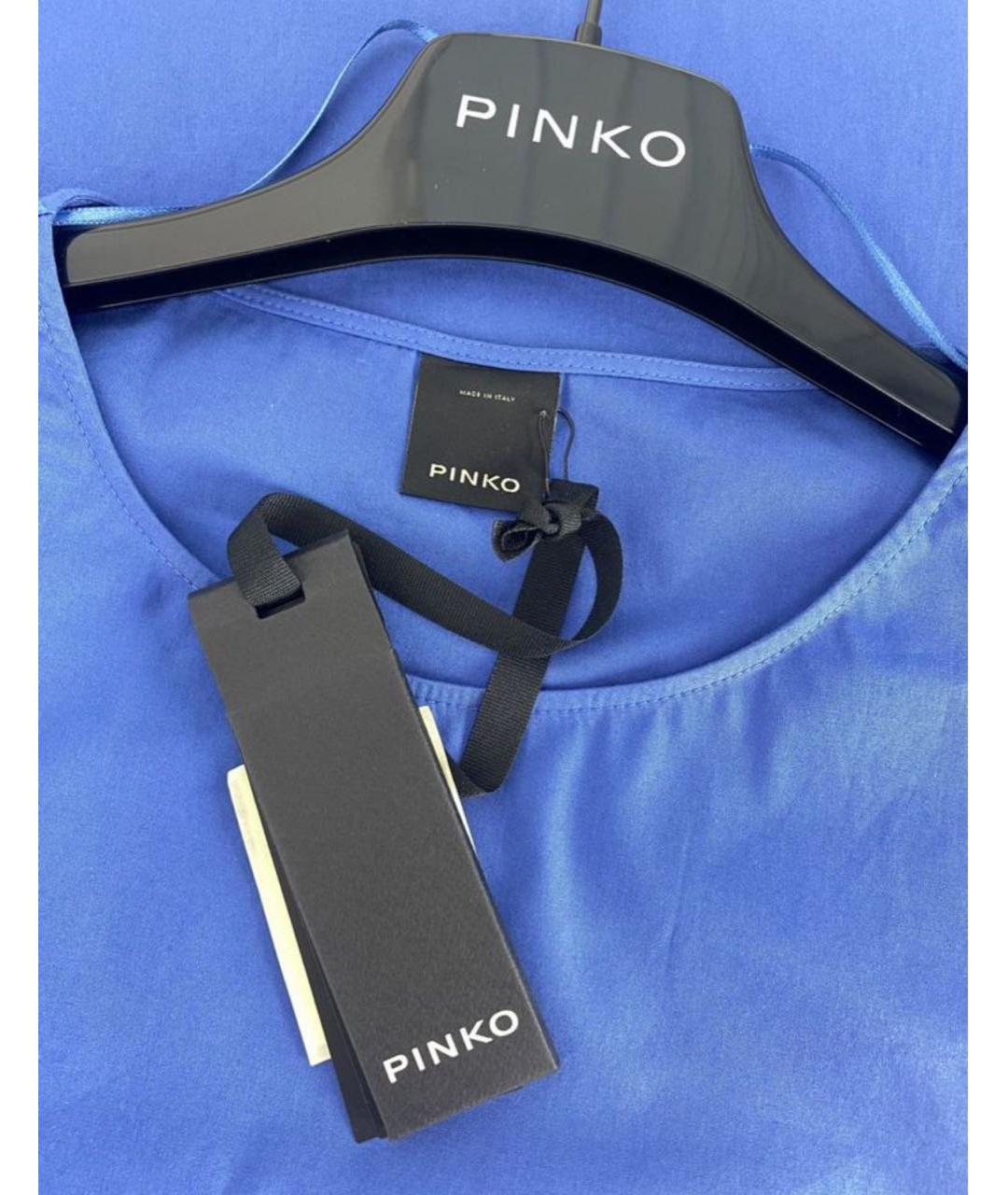 PINKO Синяя хлопко-эластановая блузы, фото 3