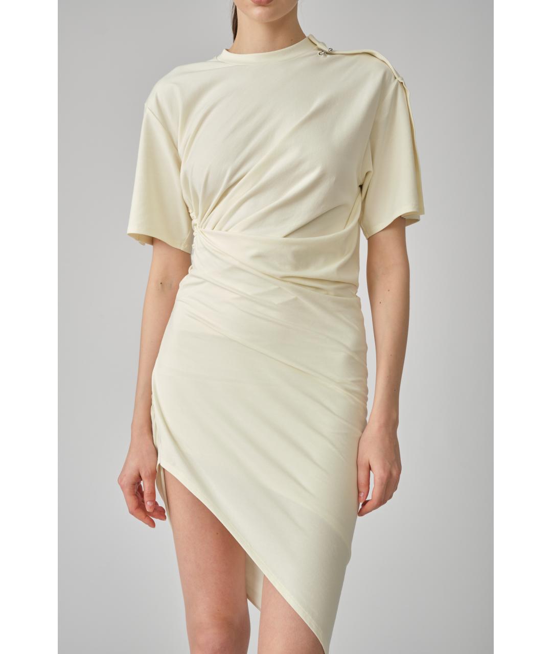 MUGLER Белое хлопковое повседневное платье, фото 2