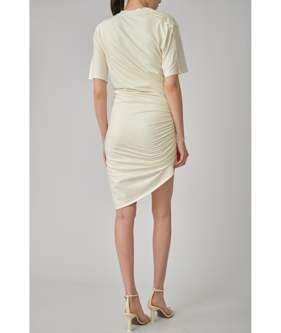 MUGLER Белое хлопковое повседневное платье, фото 3