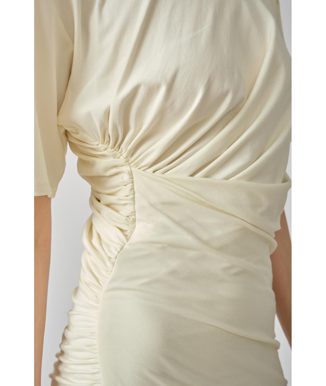 MUGLER Белое хлопковое повседневное платье, фото 6