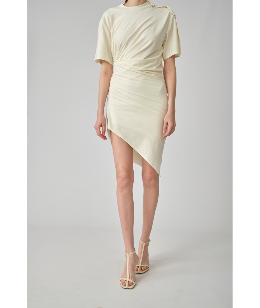 MUGLER Белое хлопковое повседневное платье, фото 4