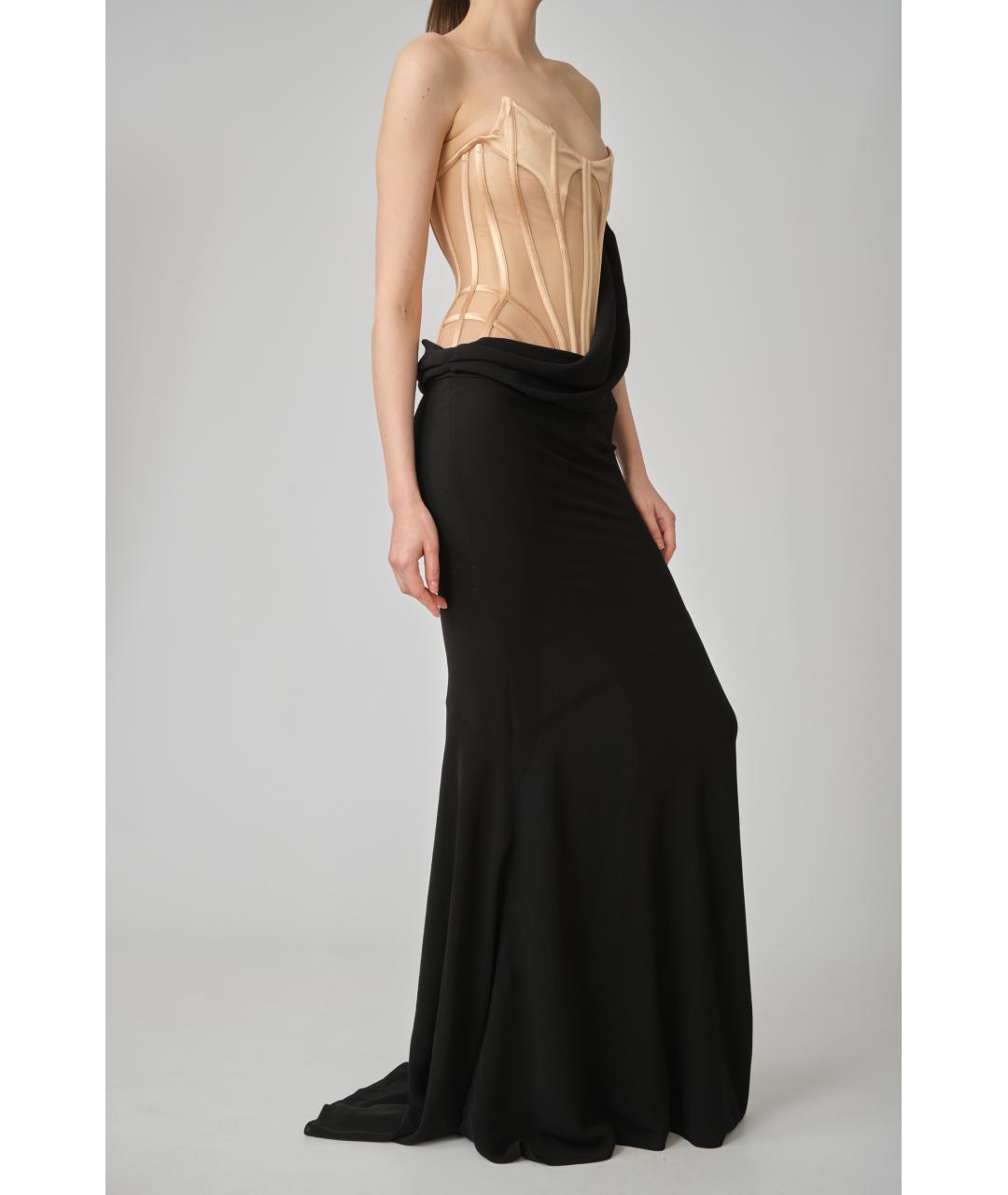 MUGLER Черное полиэстеровое платье, фото 6