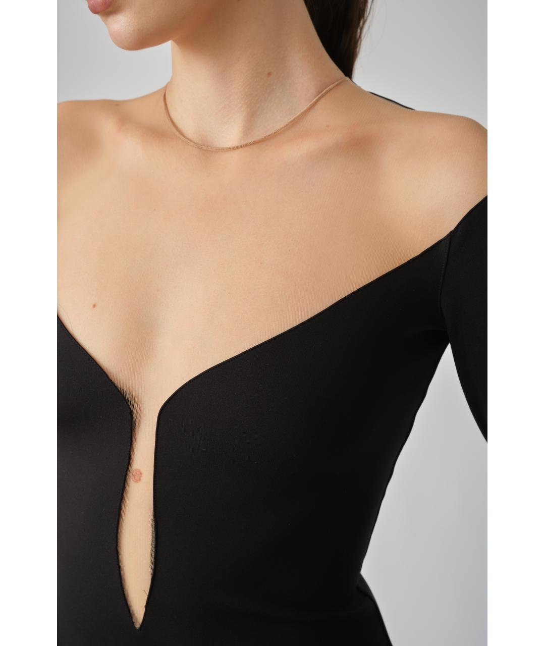 MUGLER Черное полиамидовое повседневное платье, фото 4