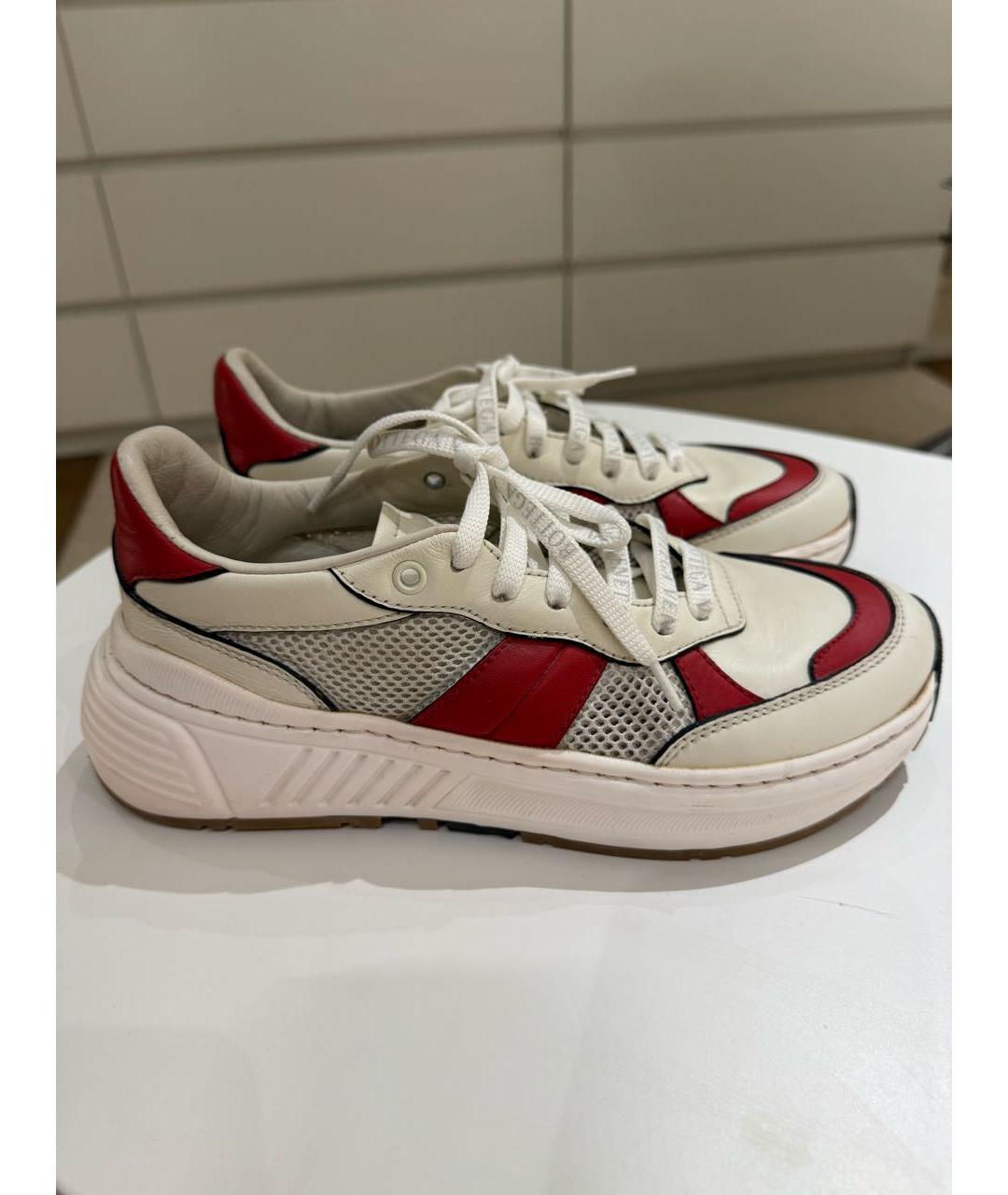 BOTTEGA VENETA Белые кожаные кроссовки, фото 4