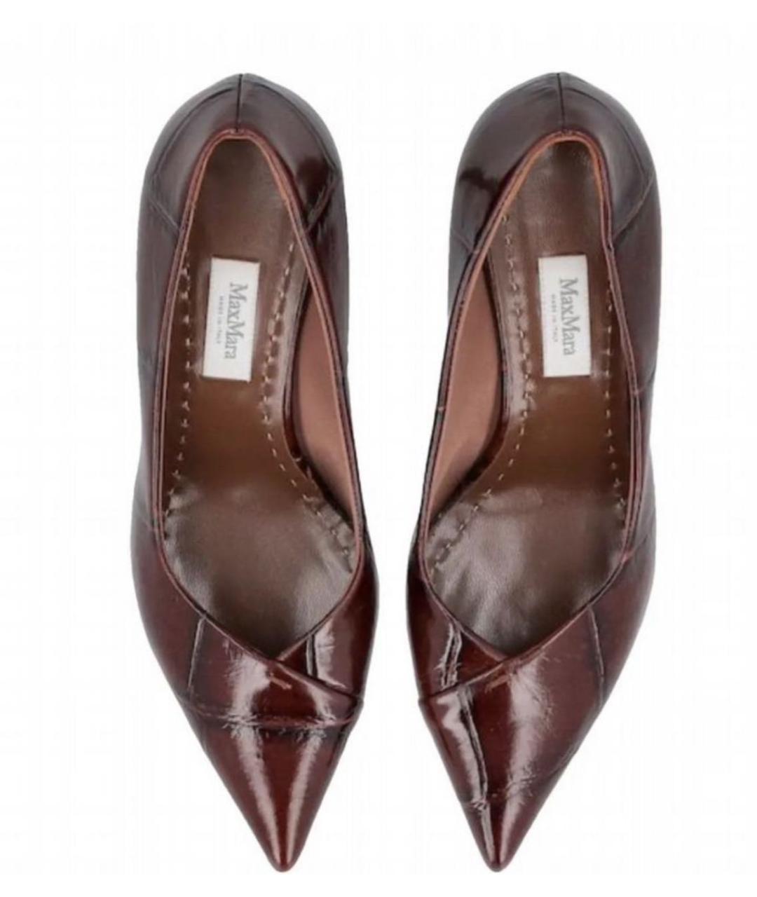 MAX MARA Коричневые кожаные туфли, фото 3