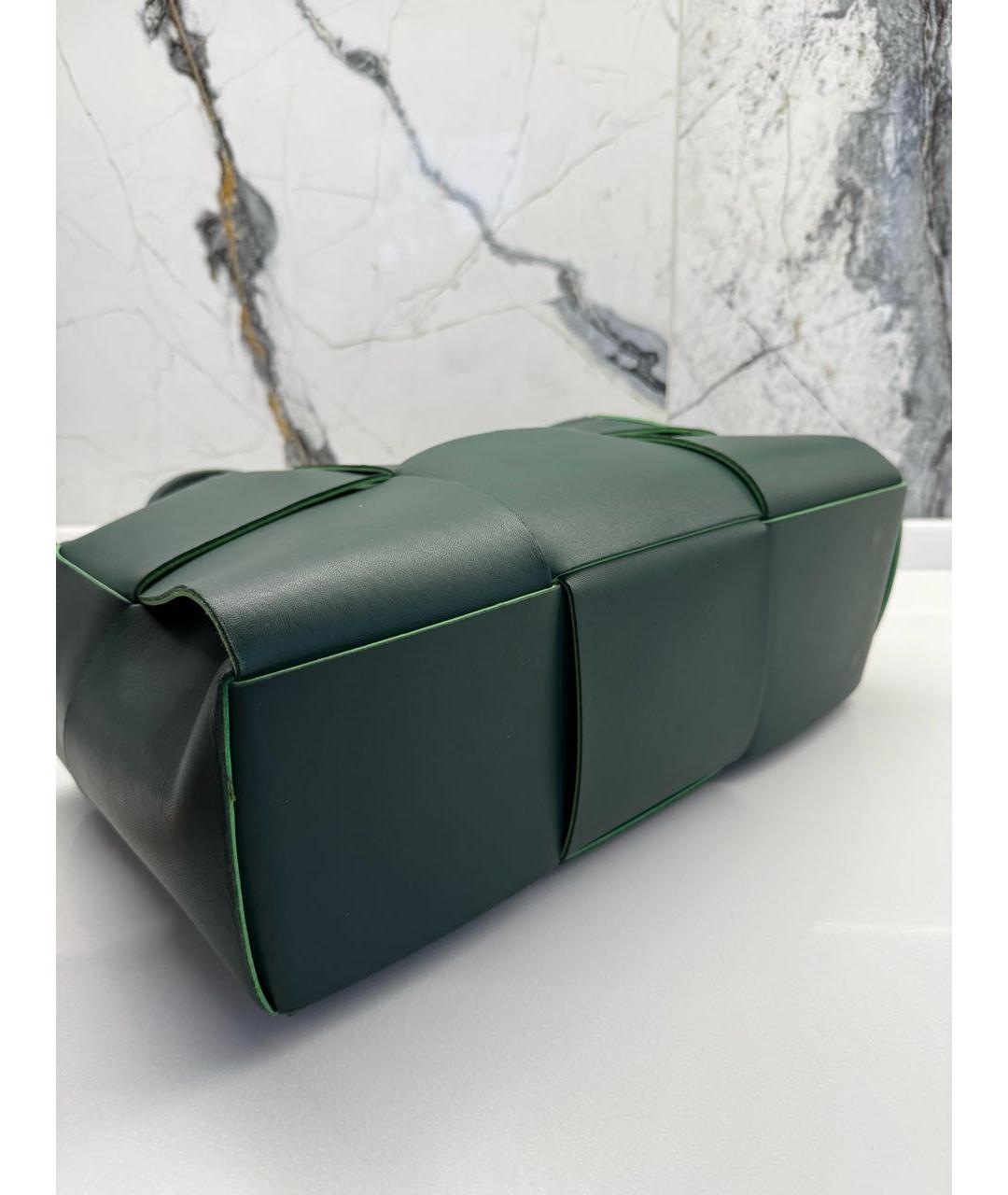 BOTTEGA VENETA Зеленая кожаная сумка тоут, фото 4