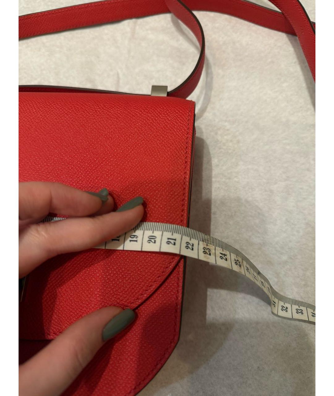 HERMES Красная кожаная сумка через плечо, фото 6