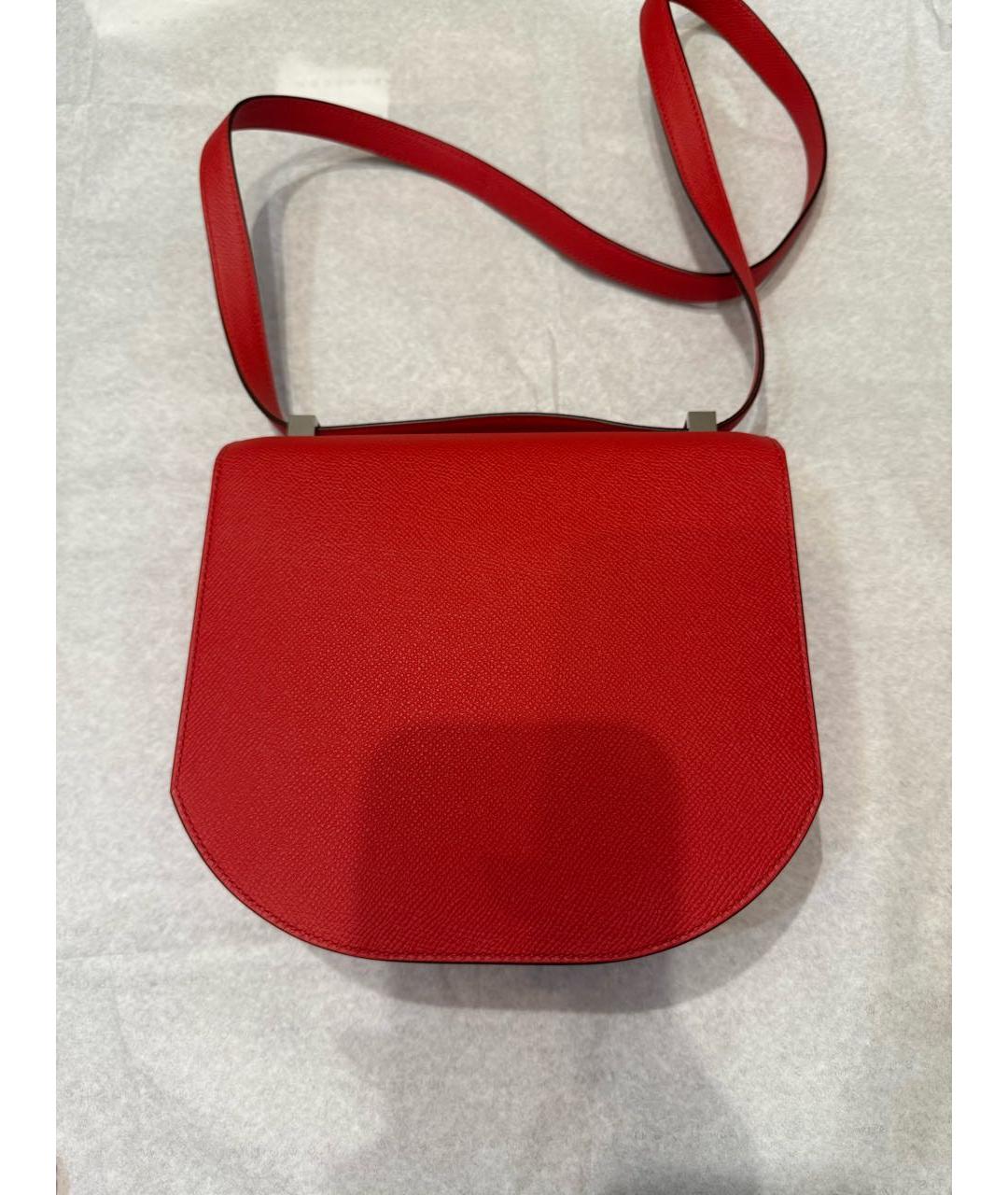 HERMES Красная кожаная сумка через плечо, фото 4