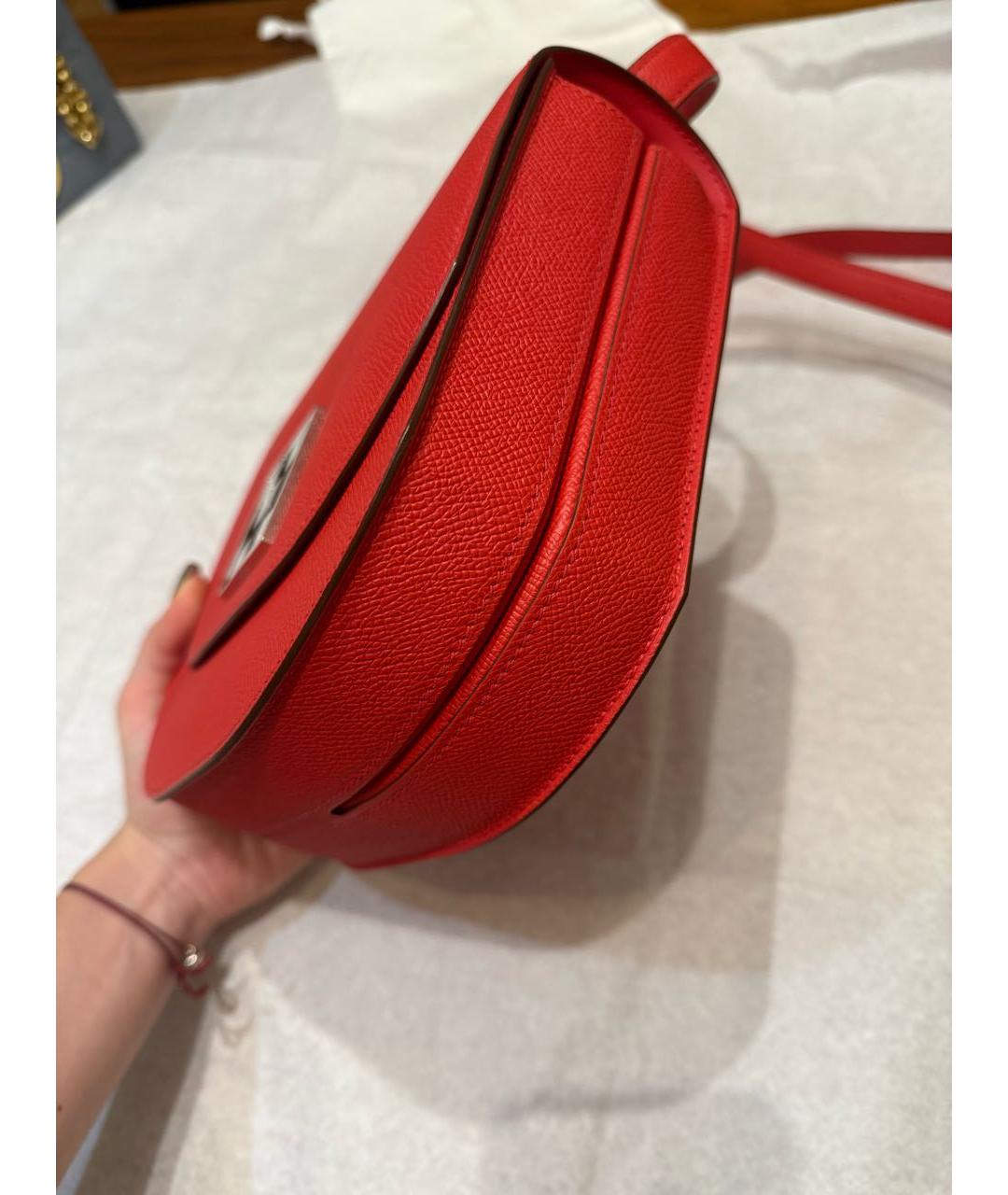 HERMES Красная кожаная сумка через плечо, фото 2