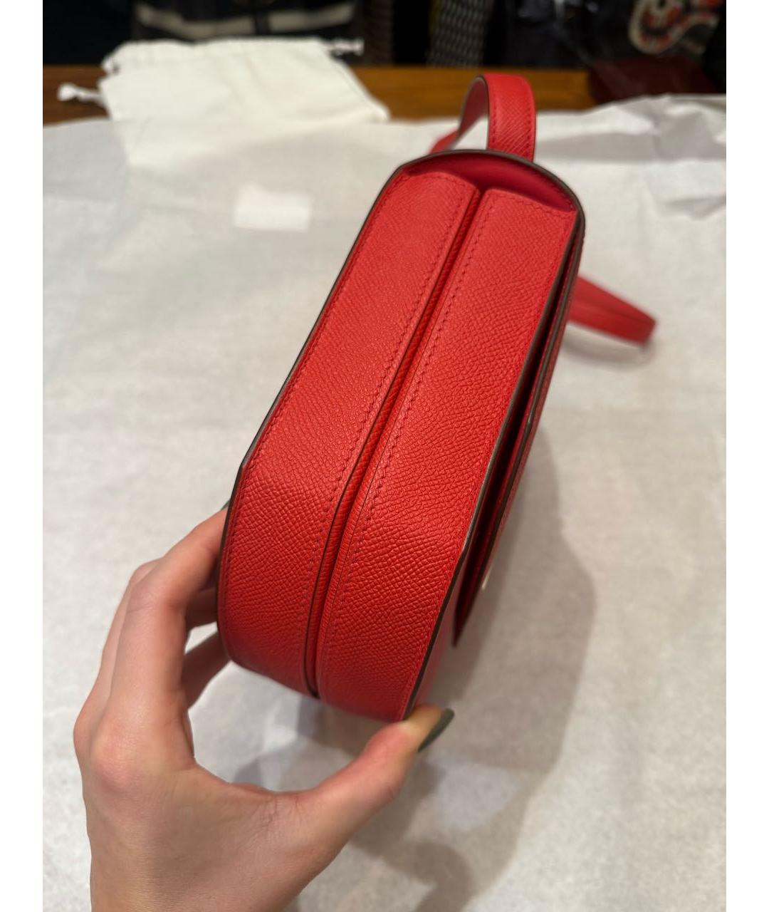 HERMES Красная кожаная сумка через плечо, фото 3