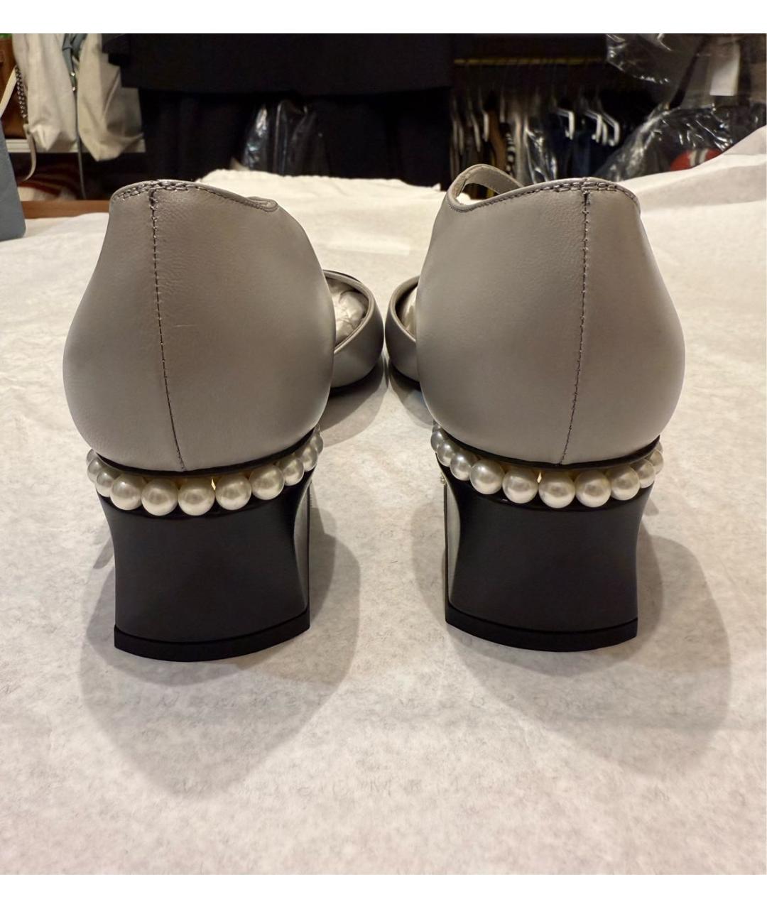 CHANEL Серые кожаные туфли, фото 5