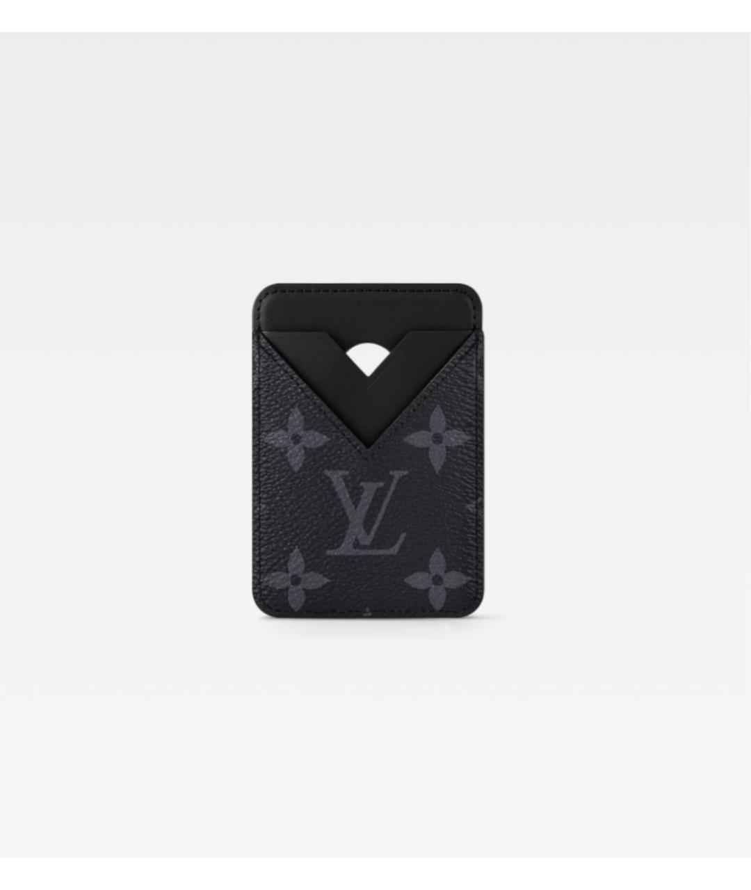 LOUIS VUITTON Черный кожаный кардхолдер, фото 5