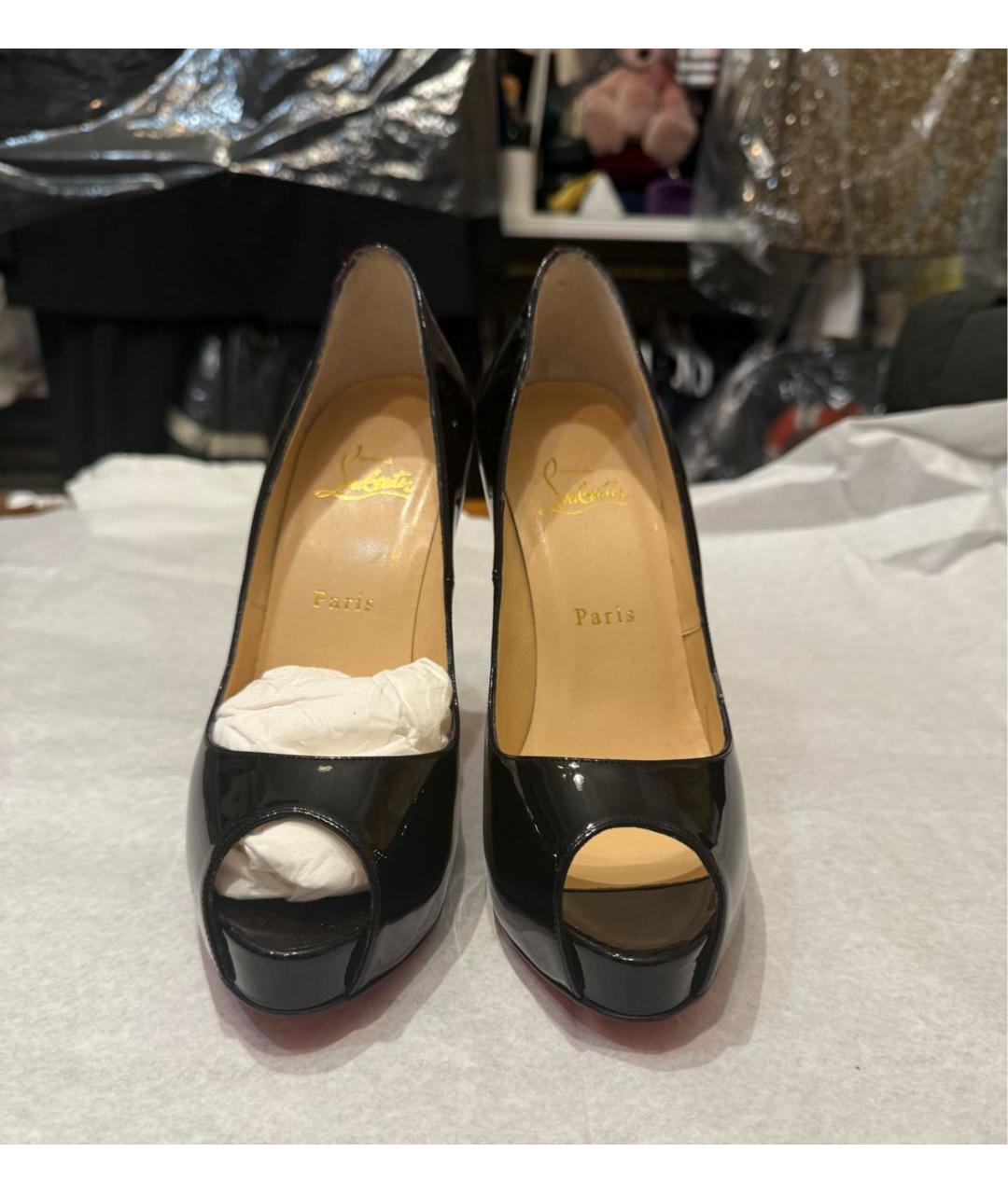 CHRISTIAN LOUBOUTIN Черные туфли из лакированной кожи, фото 4