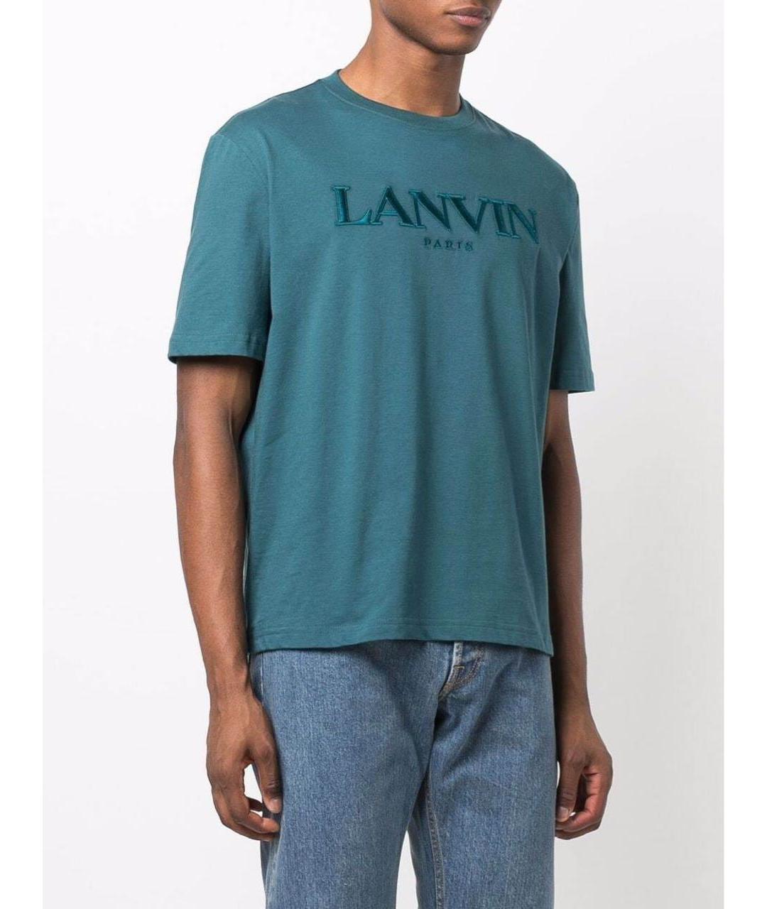 LANVIN Зеленая хлопковая футболка, фото 6