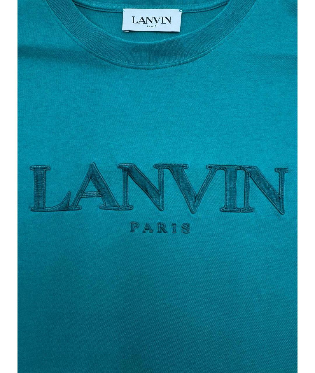 LANVIN Зеленая хлопковая футболка, фото 4
