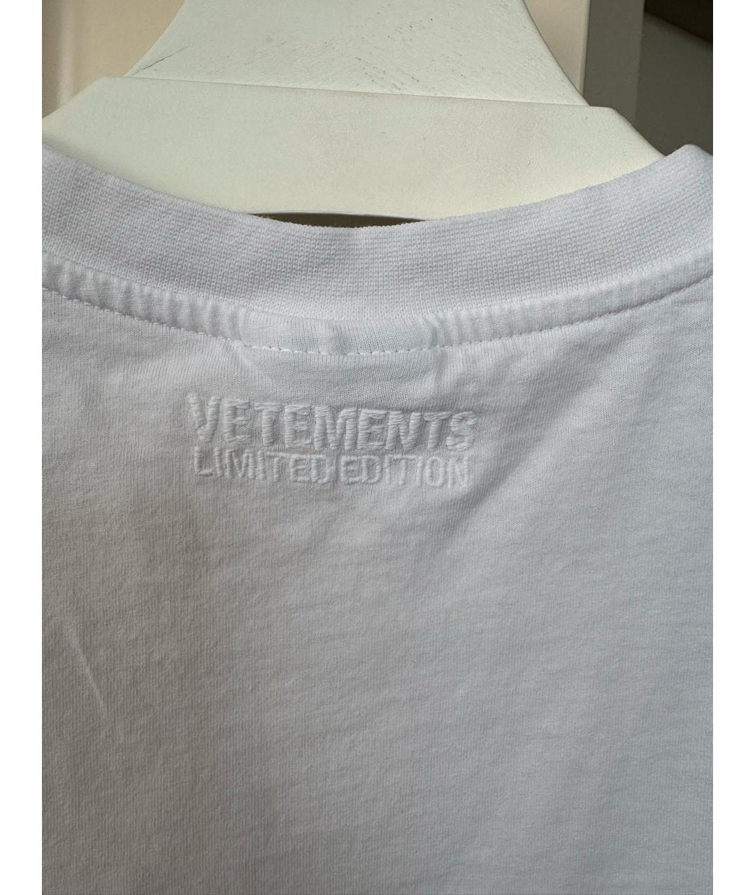 VETEMENTS Белая хлопковая футболка, фото 6