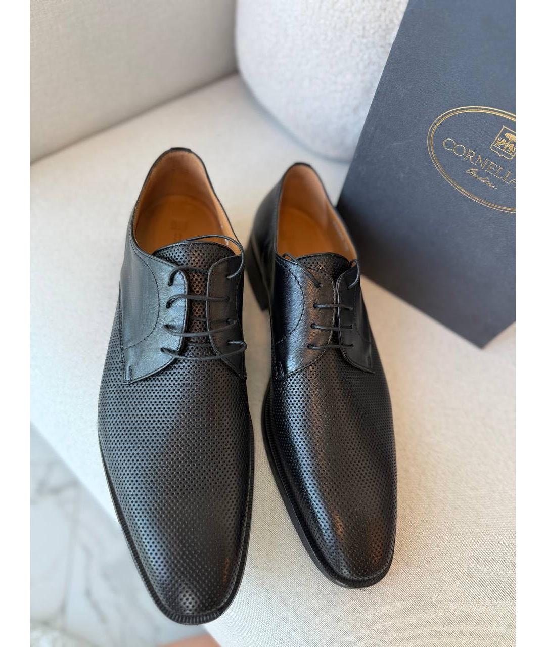 CORNELIANI Черные кожаные туфли, фото 6