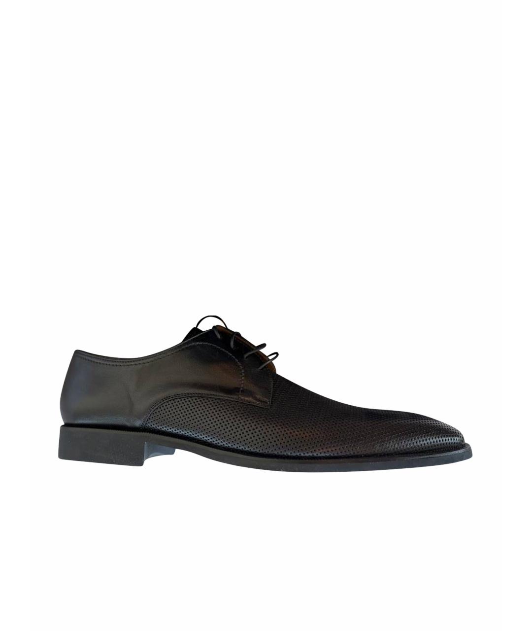 CORNELIANI Черные кожаные туфли, фото 1