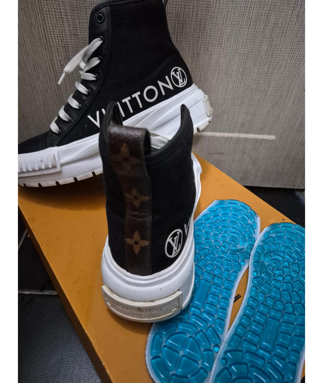LOUIS VUITTON Черные кожаные кеды, фото 5