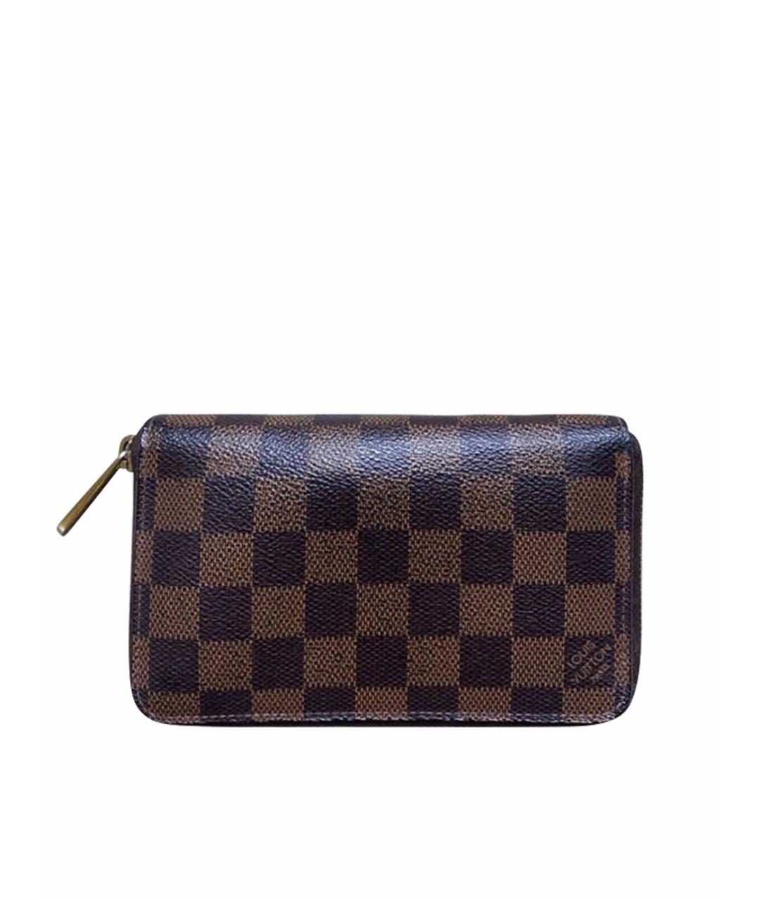 LOUIS VUITTON Коричневый кожаный кошелек, фото 1