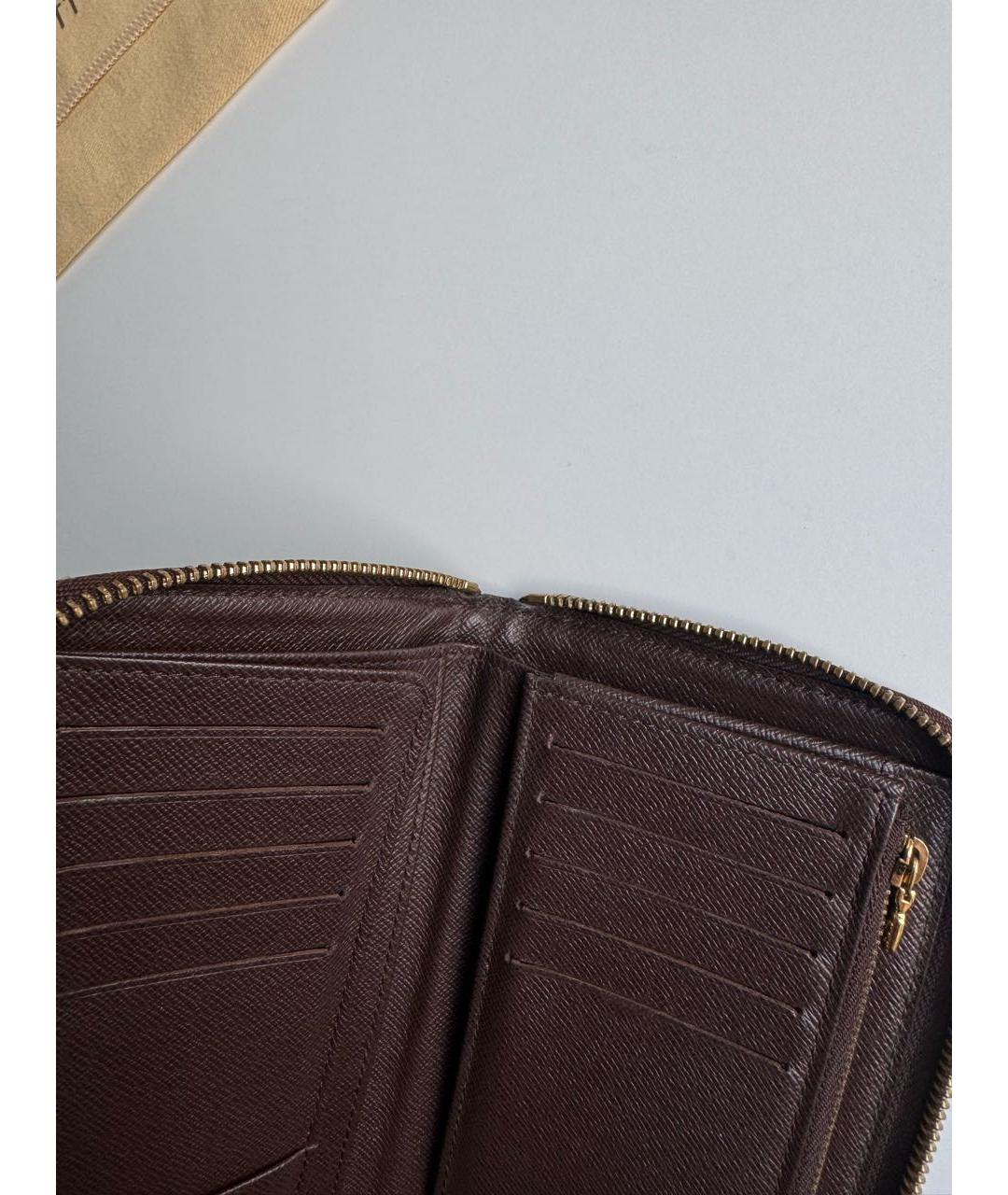 LOUIS VUITTON Коричневый кожаный кошелек, фото 8