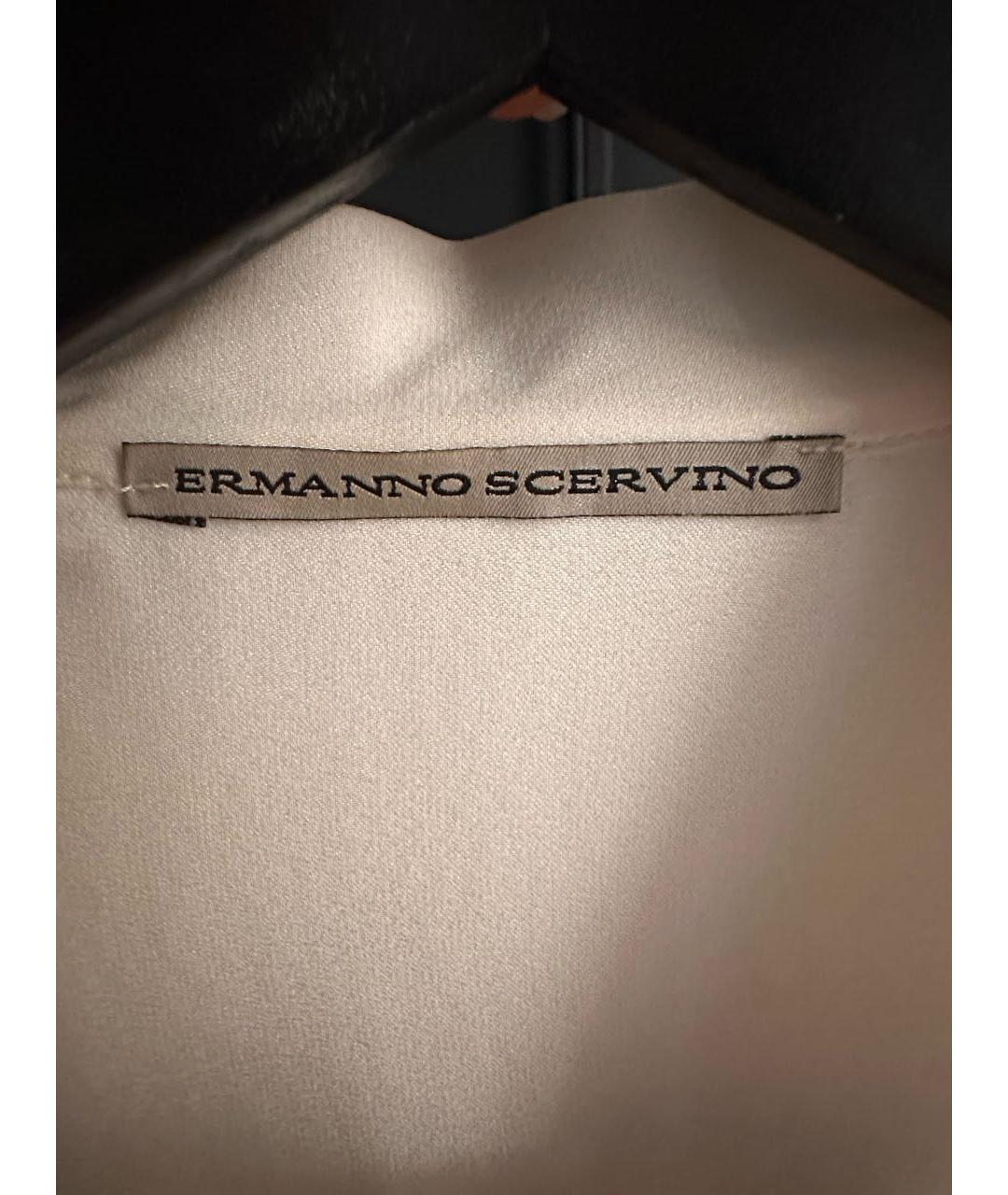 ERMANNO SCERVINO Белая шелковая блузы, фото 4