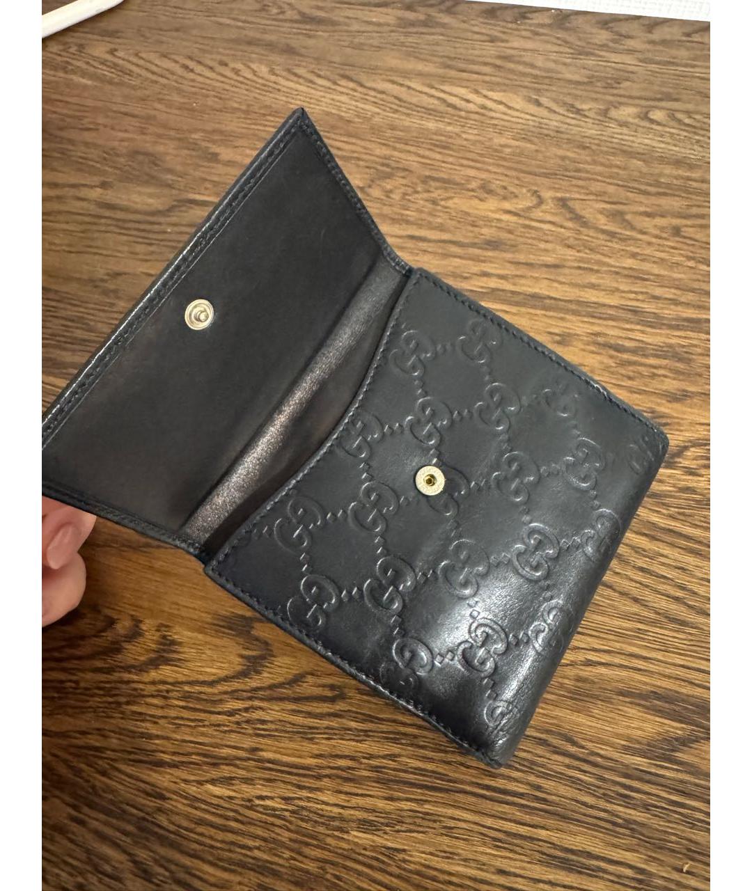 GUCCI Черный кожаный кошелек, фото 5