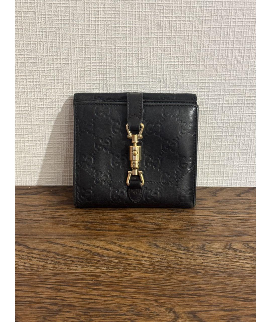 GUCCI Черный кожаный кошелек, фото 7