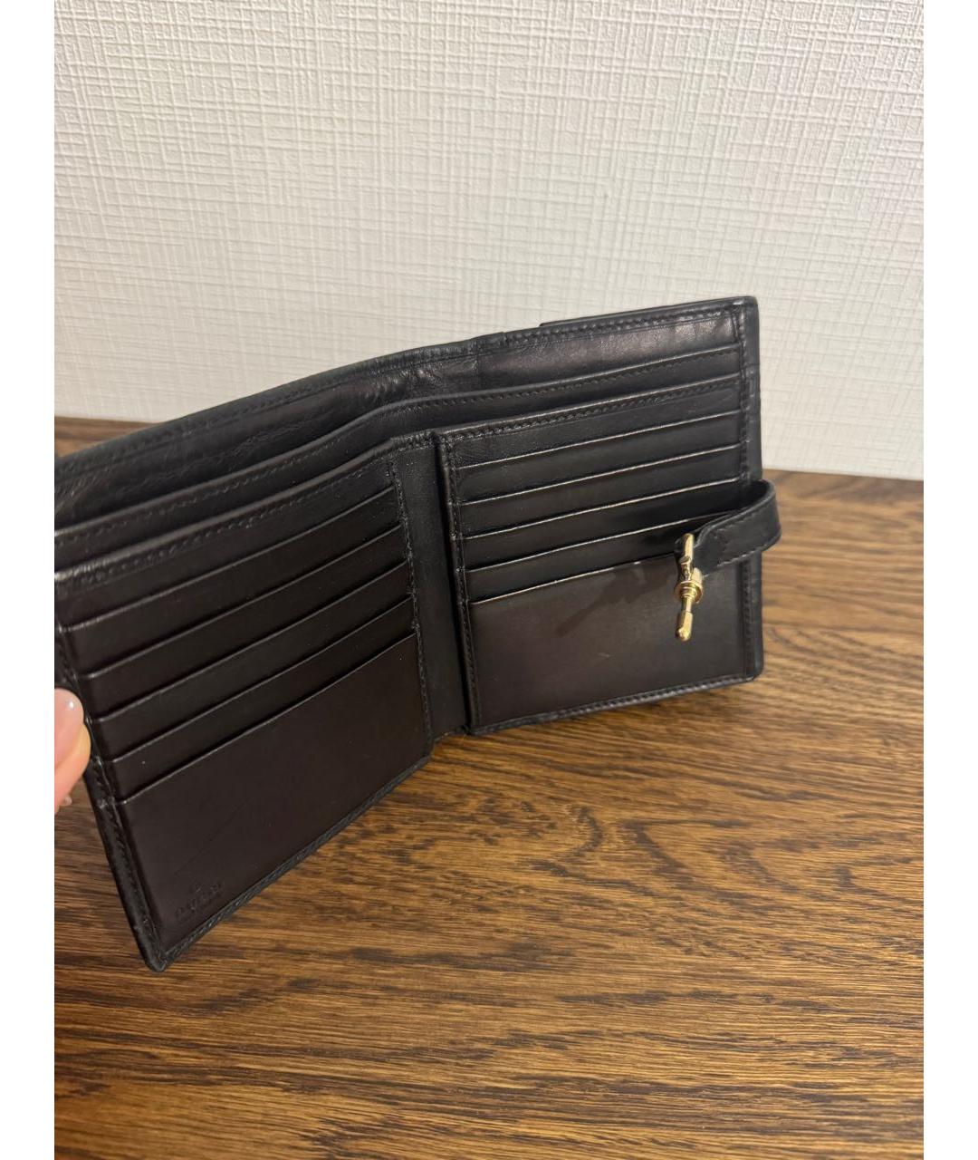 GUCCI Черный кожаный кошелек, фото 4