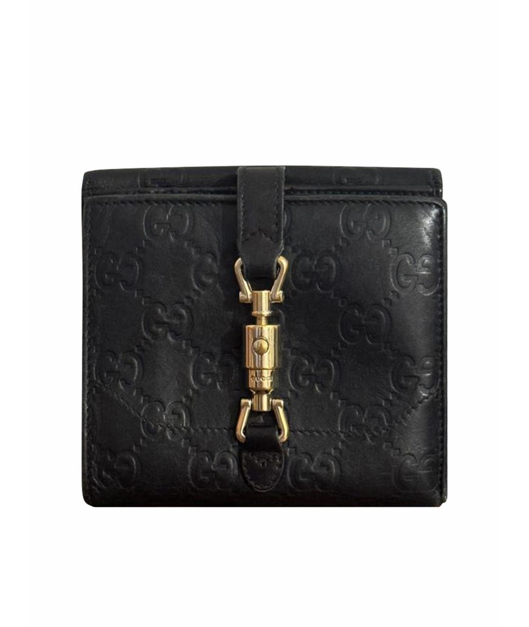 GUCCI Черный кожаный кошелек, фото 1