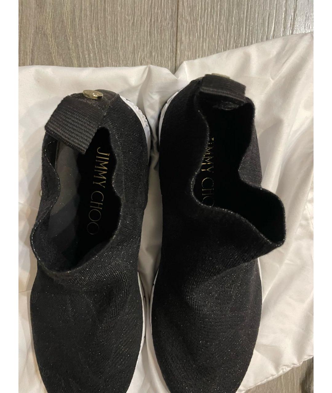 JIMMY CHOO Черные текстильные кроссовки, фото 3