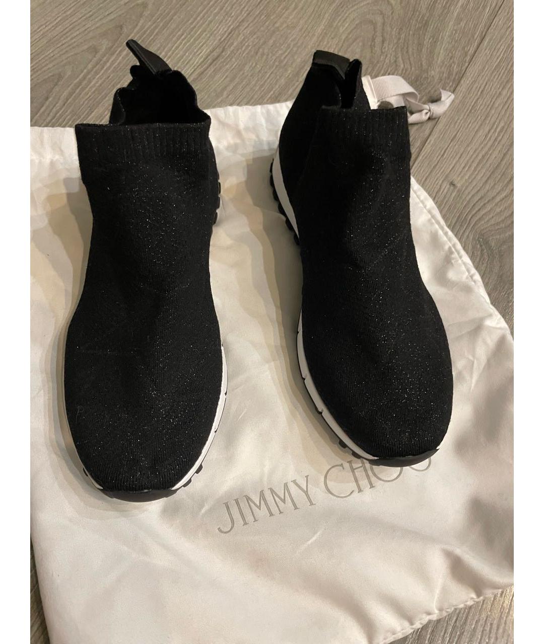 JIMMY CHOO Черные текстильные кроссовки, фото 2