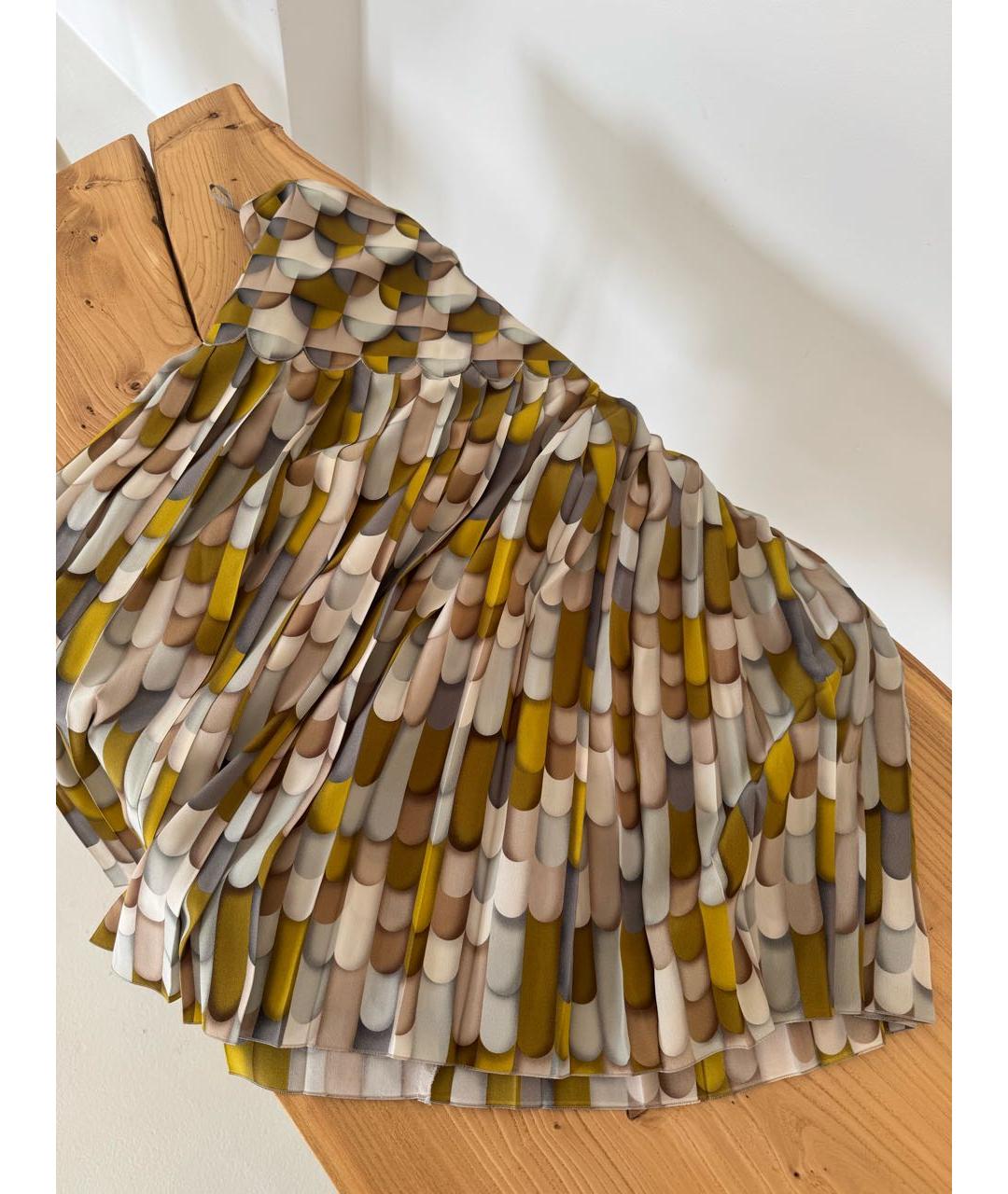 BOTTEGA VENETA Мульти шелковая юбка миди, фото 3
