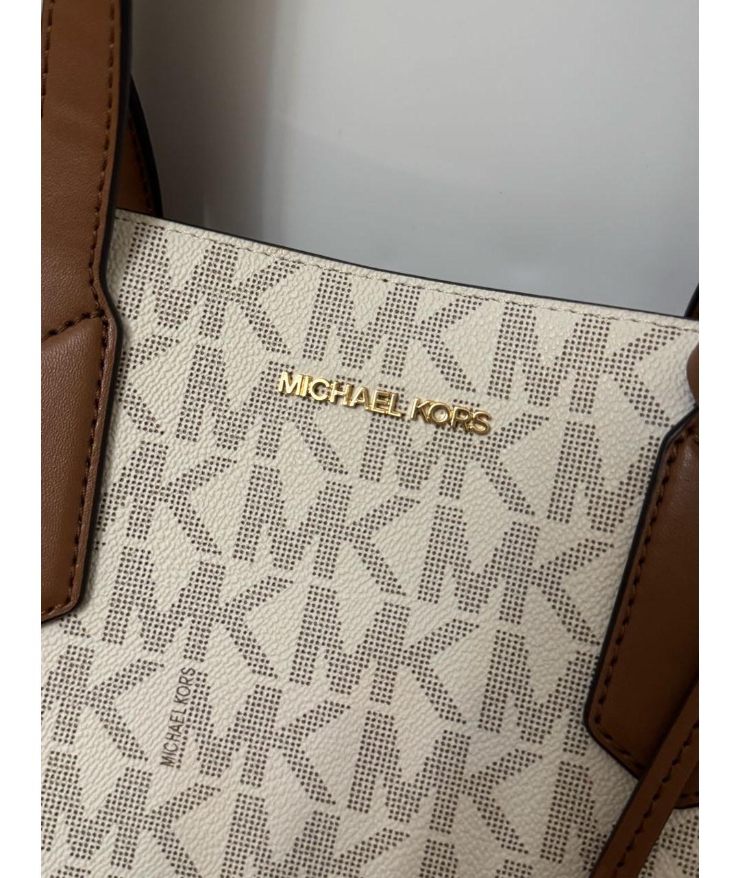 MICHAEL KORS Коричневая кожаная сумка тоут, фото 3