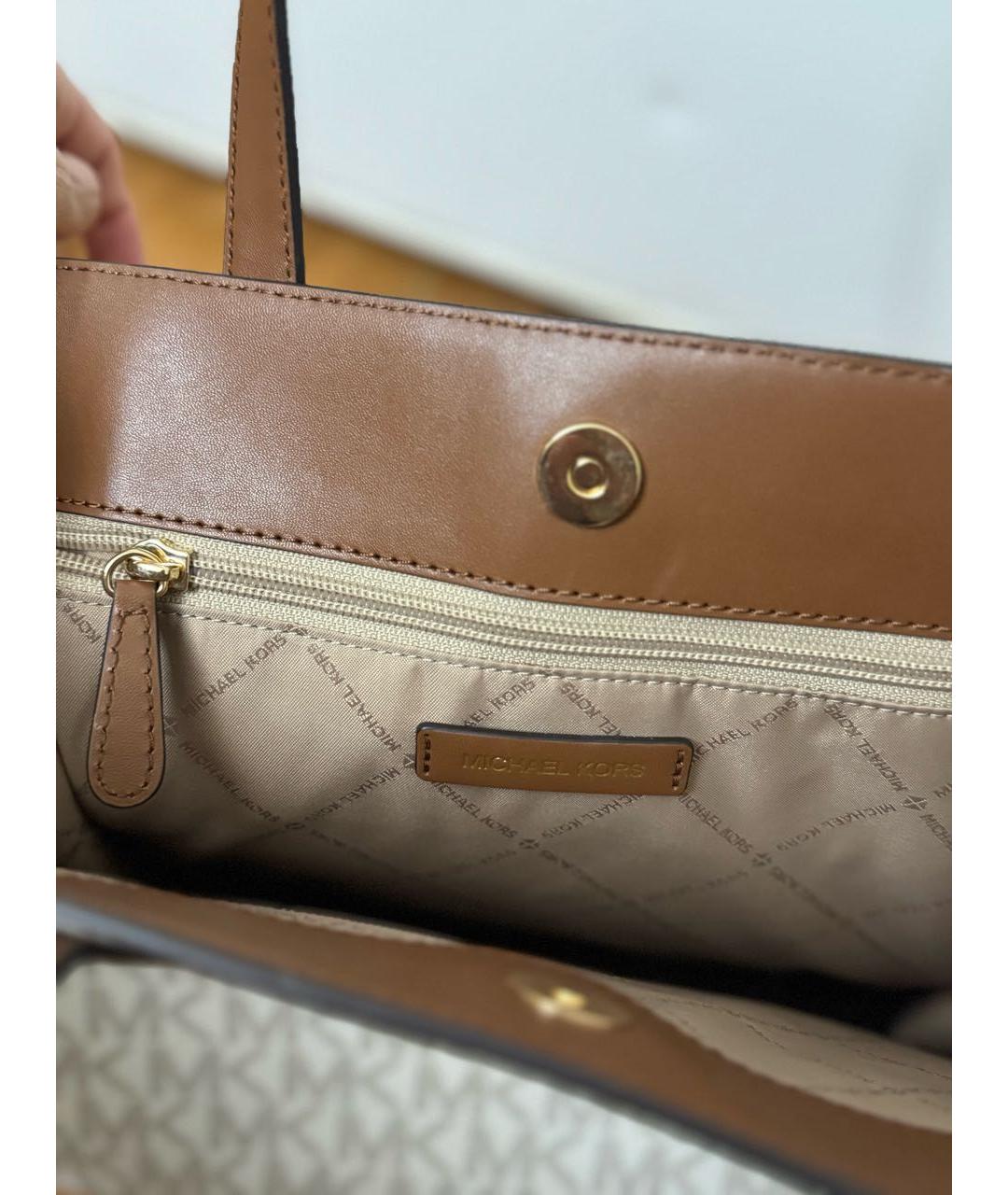 MICHAEL KORS Коричневая кожаная сумка тоут, фото 4