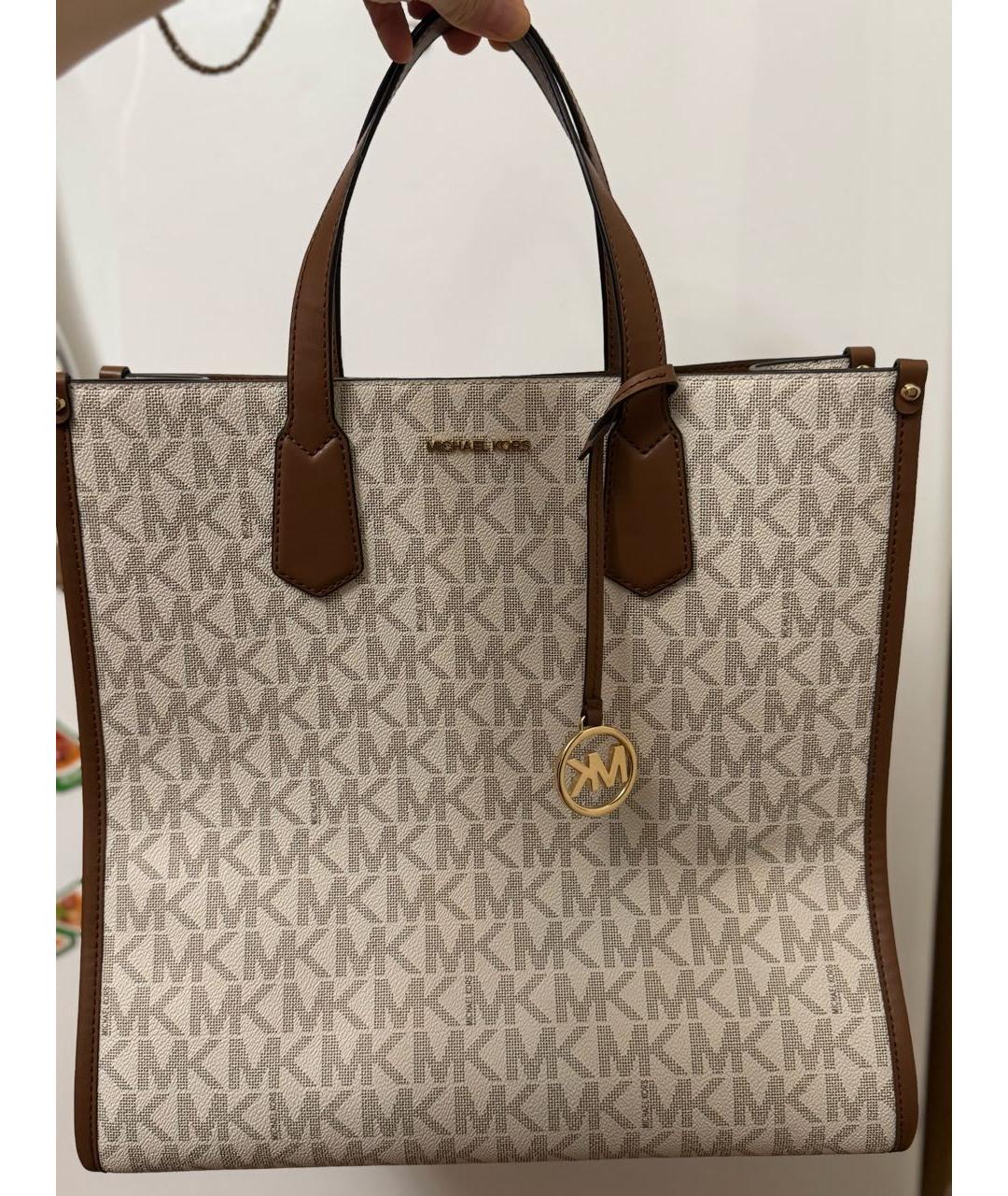 MICHAEL KORS Коричневая кожаная сумка тоут, фото 7