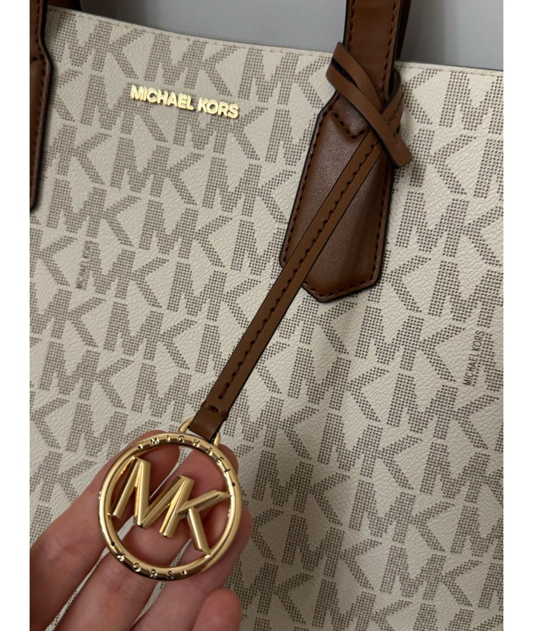MICHAEL KORS Коричневая кожаная сумка тоут, фото 2