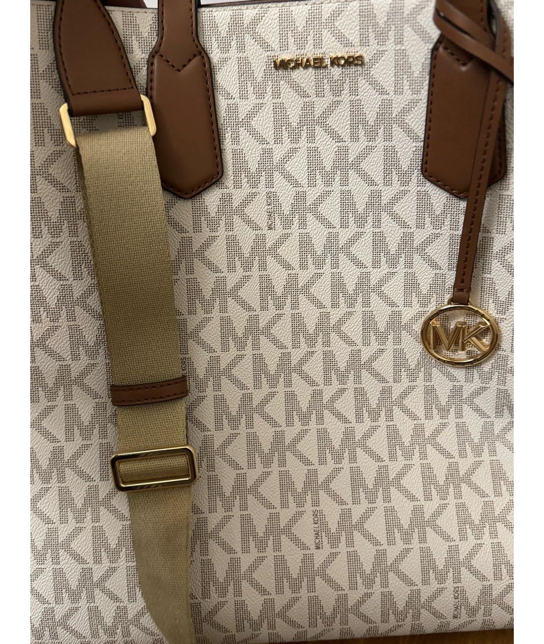 MICHAEL KORS Коричневая кожаная сумка тоут, фото 6