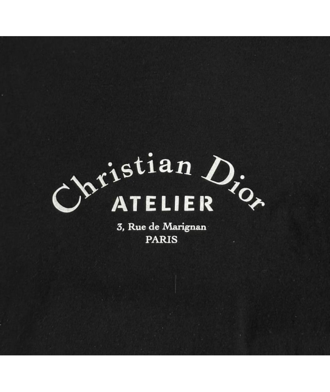 CHRISTIAN DIOR Черная хлопковая футболка, фото 4