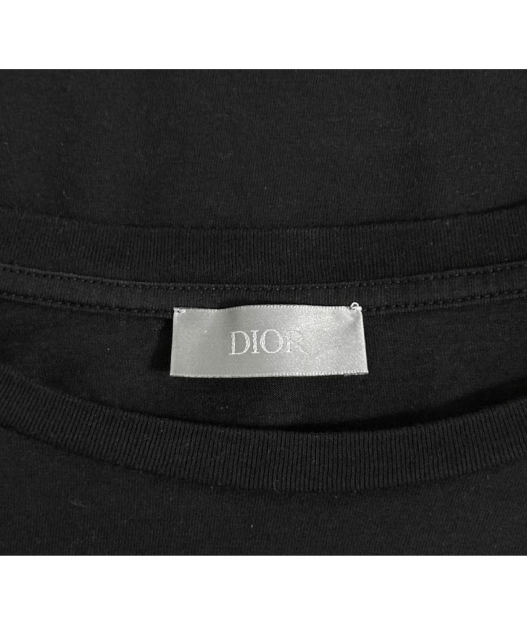 CHRISTIAN DIOR Черная хлопковая футболка, фото 3
