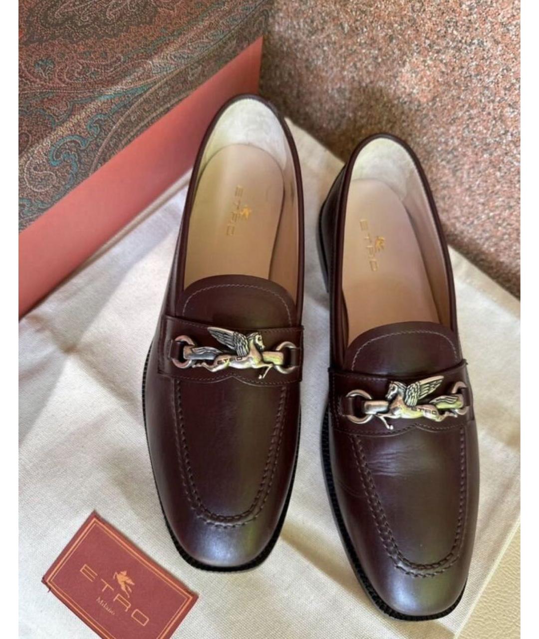 ETRO Бордовые кожаные лоферы, фото 3