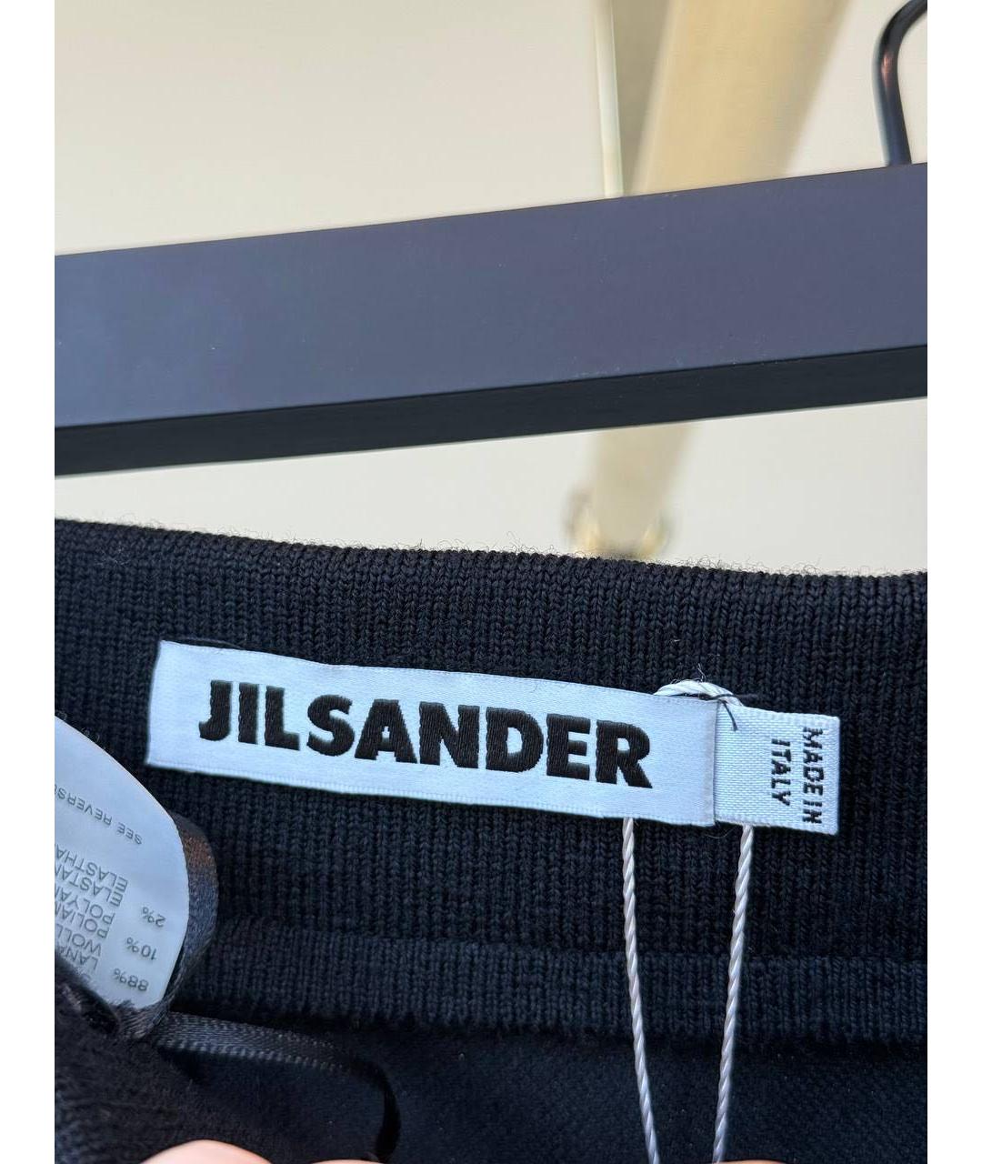 JIL SANDER Черные прямые брюки, фото 3