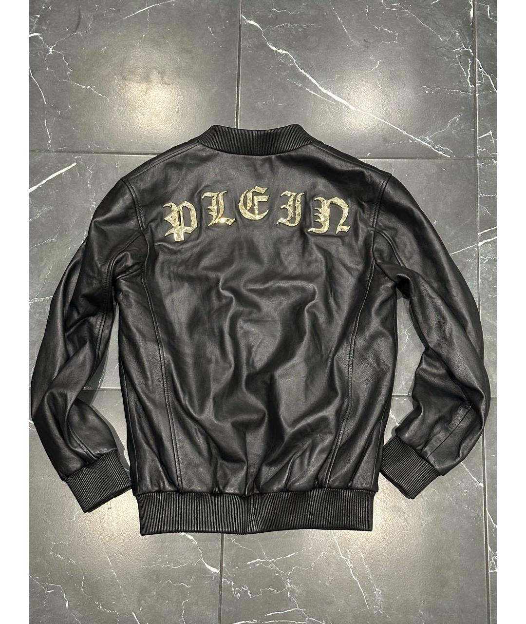 PHILIPP PLEIN Черная кожаная куртка, фото 2