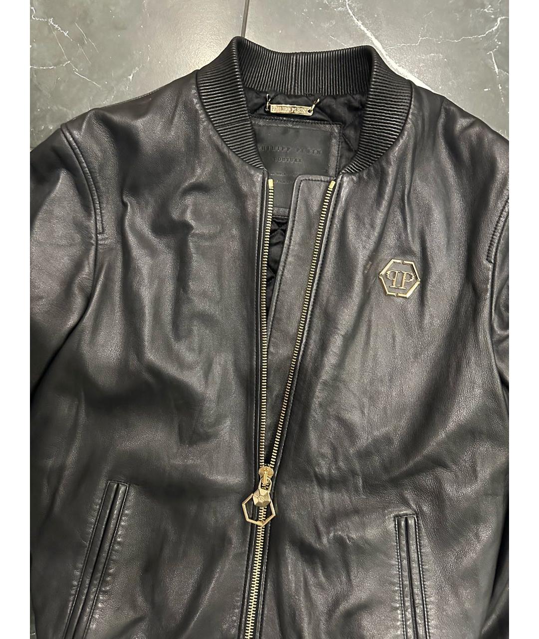 PHILIPP PLEIN Черная кожаная куртка, фото 3