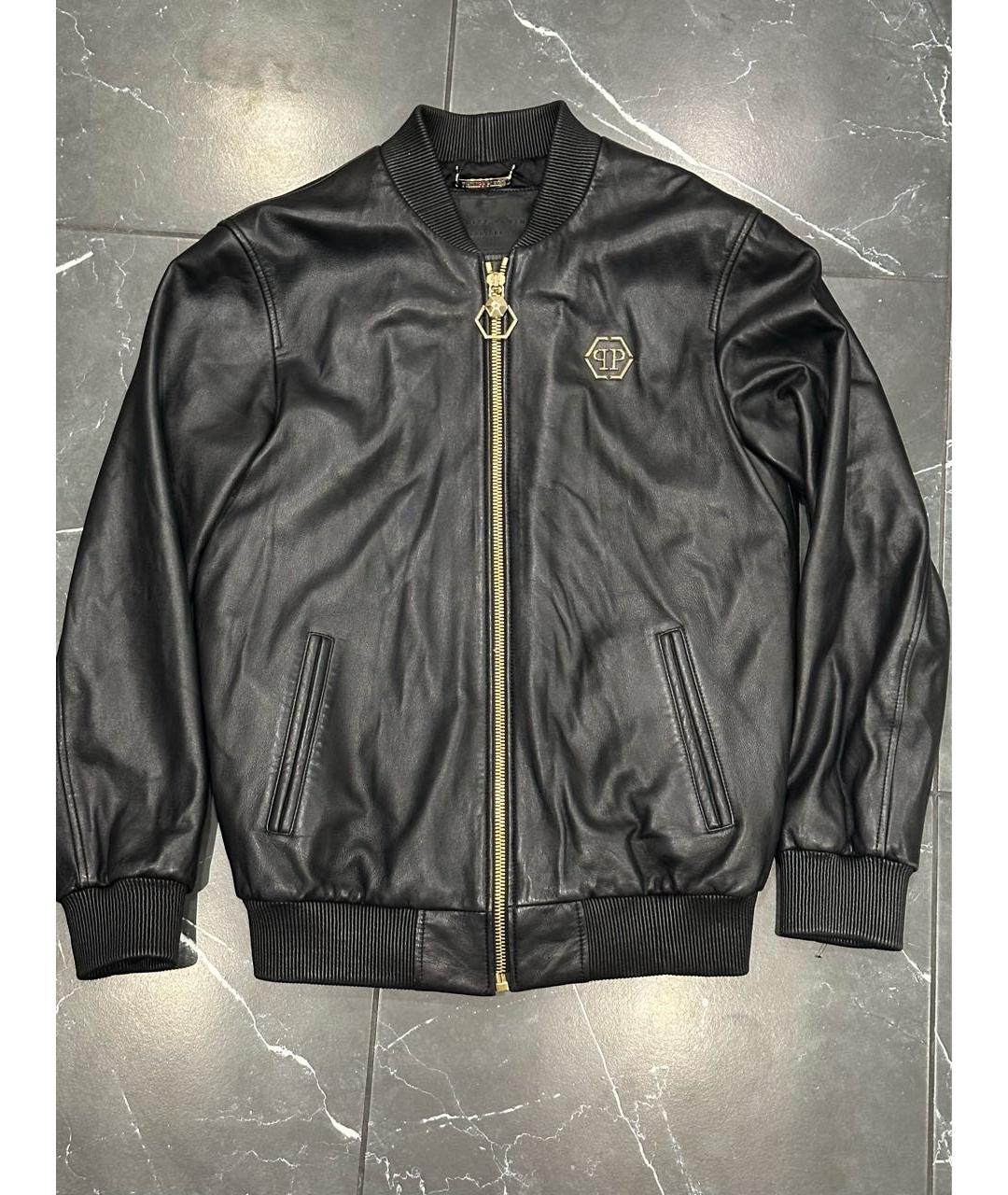 PHILIPP PLEIN Черная кожаная куртка, фото 4