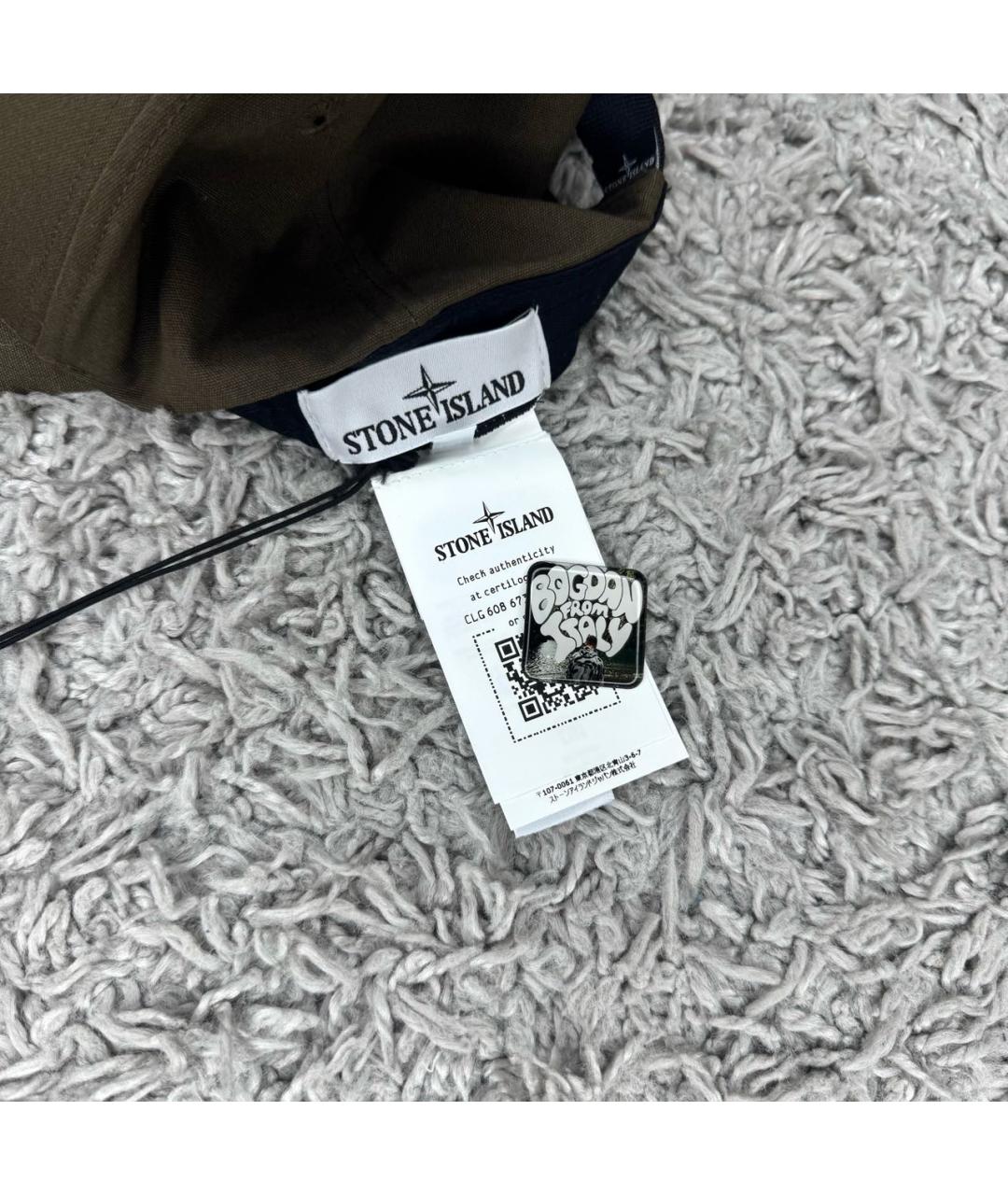 STONE ISLAND Хаки хлопковая кепка/бейсболка, фото 3