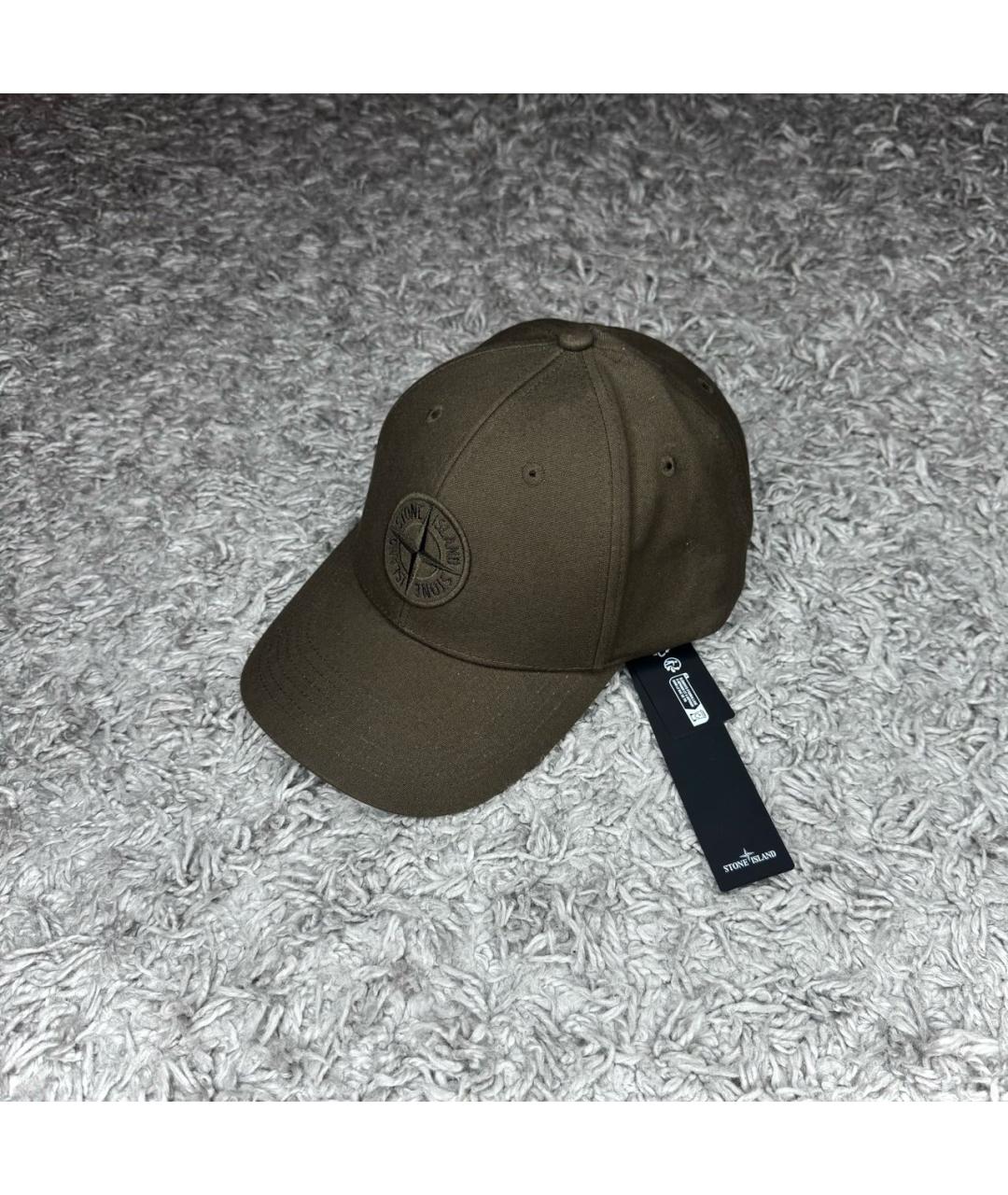 STONE ISLAND Хаки хлопковая кепка/бейсболка, фото 6
