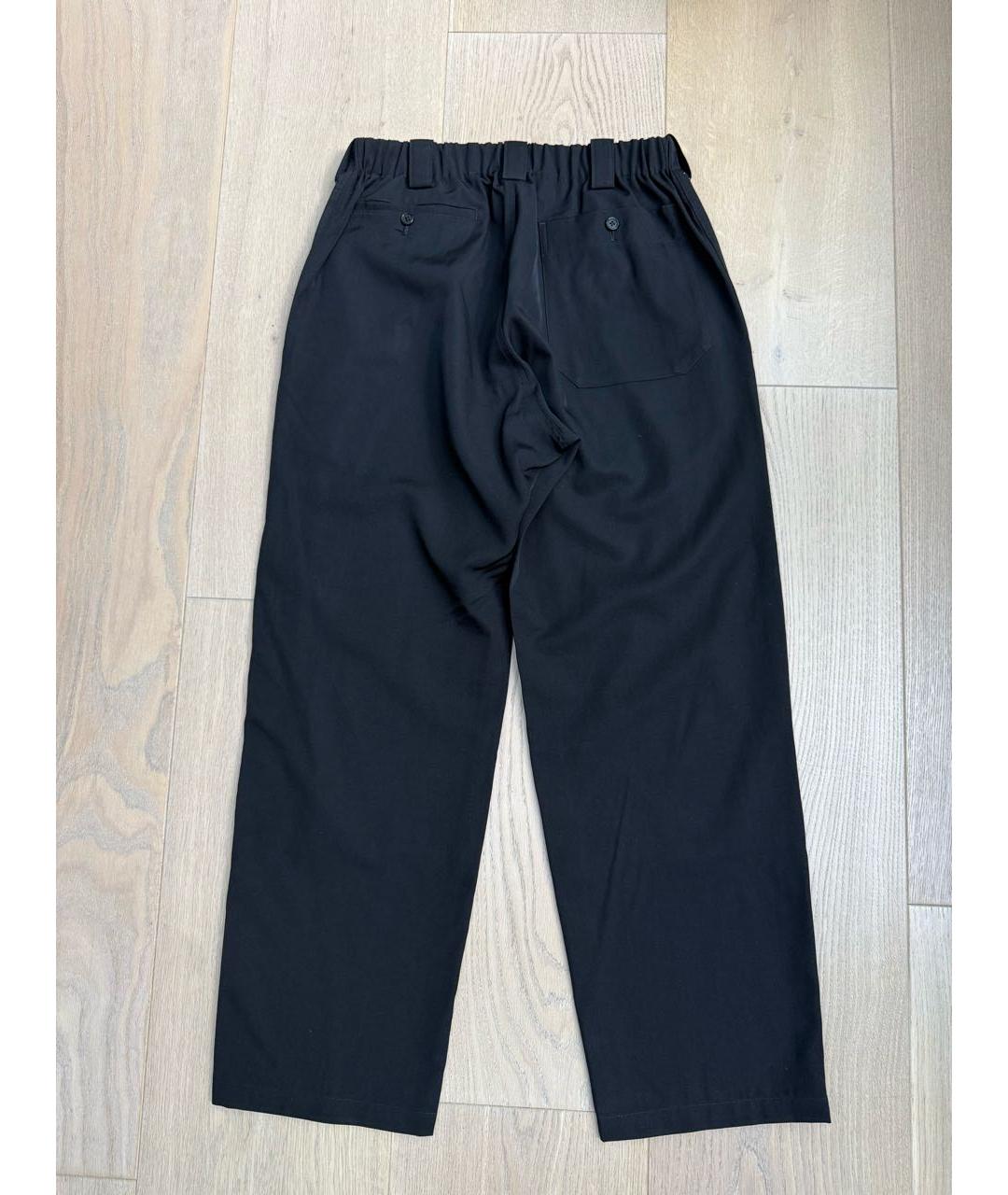YOHJI YAMAMOTO Черные шерстяные повседневные брюки, фото 2