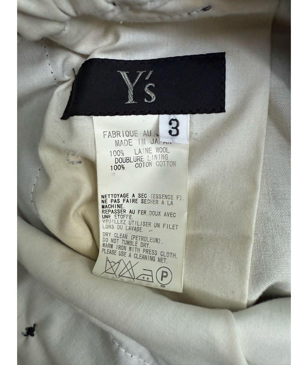YOHJI YAMAMOTO Черные шерстяные повседневные брюки, фото 7
