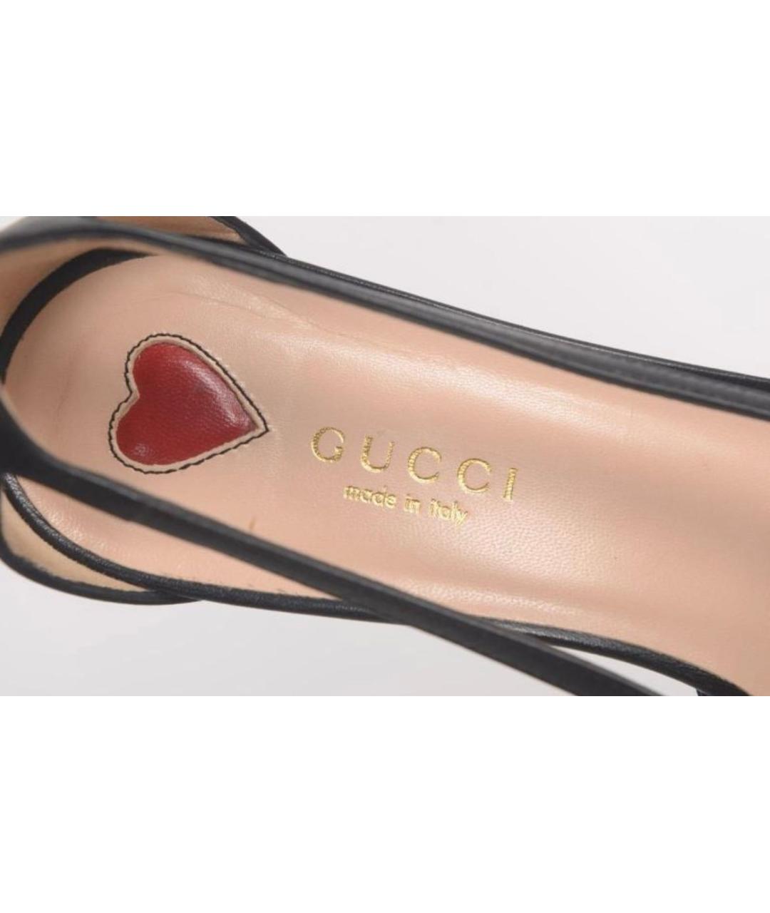 GUCCI Черные кожаные туфли, фото 6